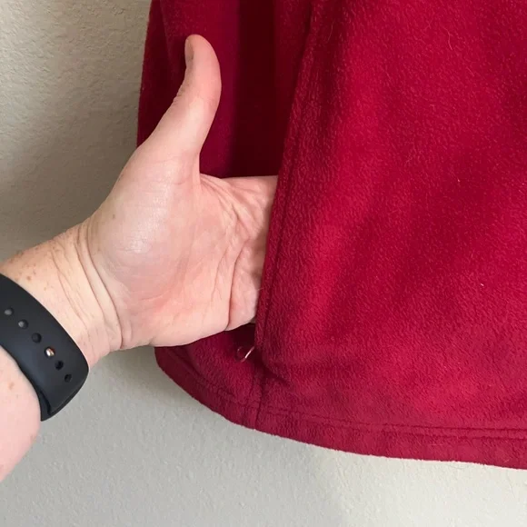 COLUMBIA Steens Mountain Fleece Vest Mens Red Full Zip Outdoor Hiking 3XL - Picture 2 of 5